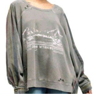 Free People Jackson Wyoming Distressed Sweatshirt